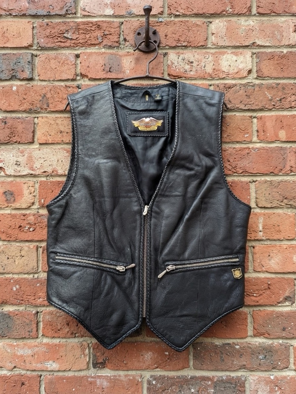 Authentic Harley-Davidson Leather Biker Vest Size S
